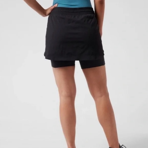 Athleta Trekkie Black Wicking Drawstring Skort Short Sport Active Skirt - Sz 6 - Picture 2 of 11